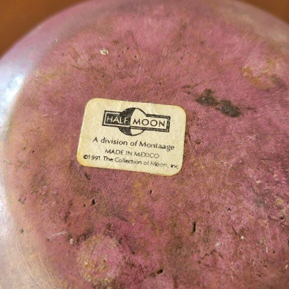 Vintage 1991 Montaage Moon Collection Clay Half Moon Vase - Picture 9 of 10